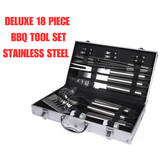 PREMIUM 18 PIECE BBQ TOOL SET + STAINLESS STEEL CARRY CASE